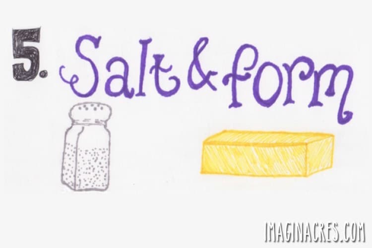 illustration showing homemade butter and salt shaker