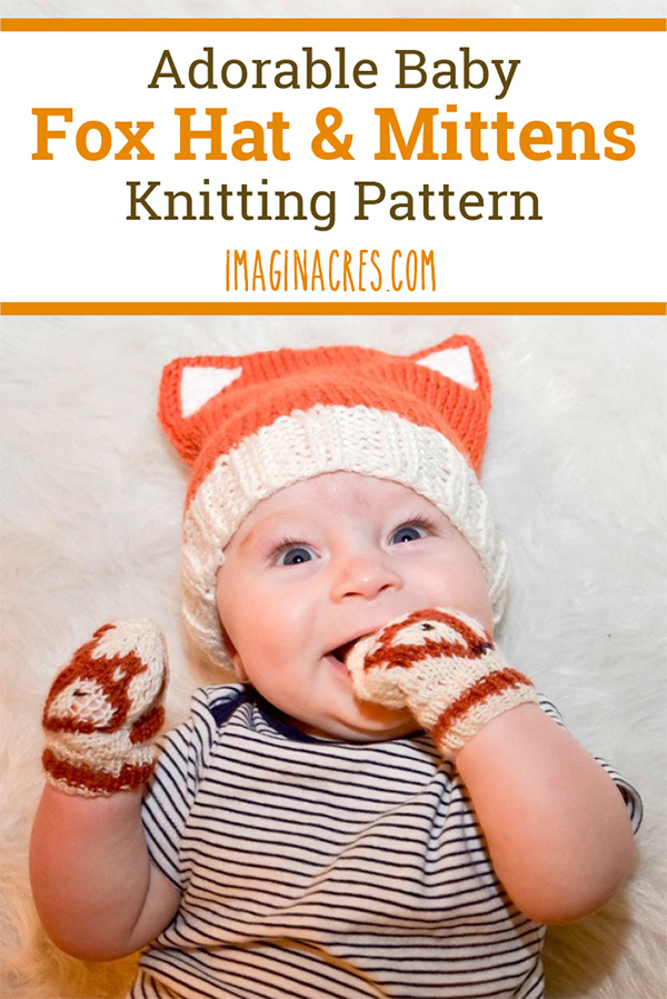 This cute baby fox hat and mittens knitting pattern will make a wonderful homemade gift for a lucky baby in your life. This pattern is too cute not to knit!